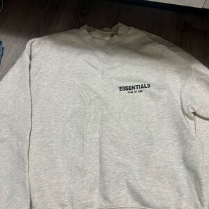 Fear of God Essentials Light Gray Crewneck Sweater